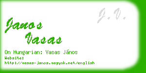 janos vasas business card